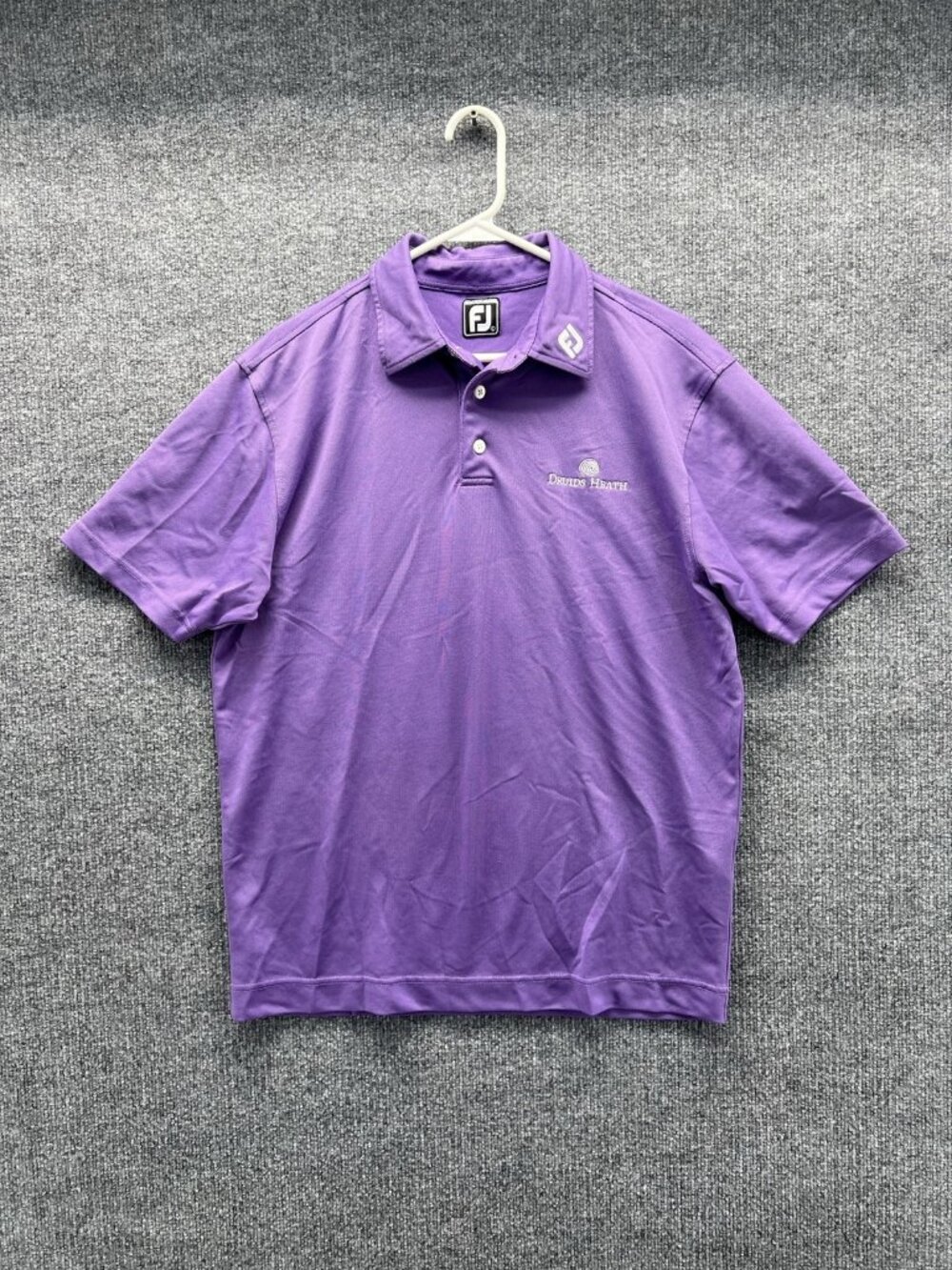 FootJoy Polo Shirt Men Large Purple Golf Performance Logo Casual Short Sleeve
